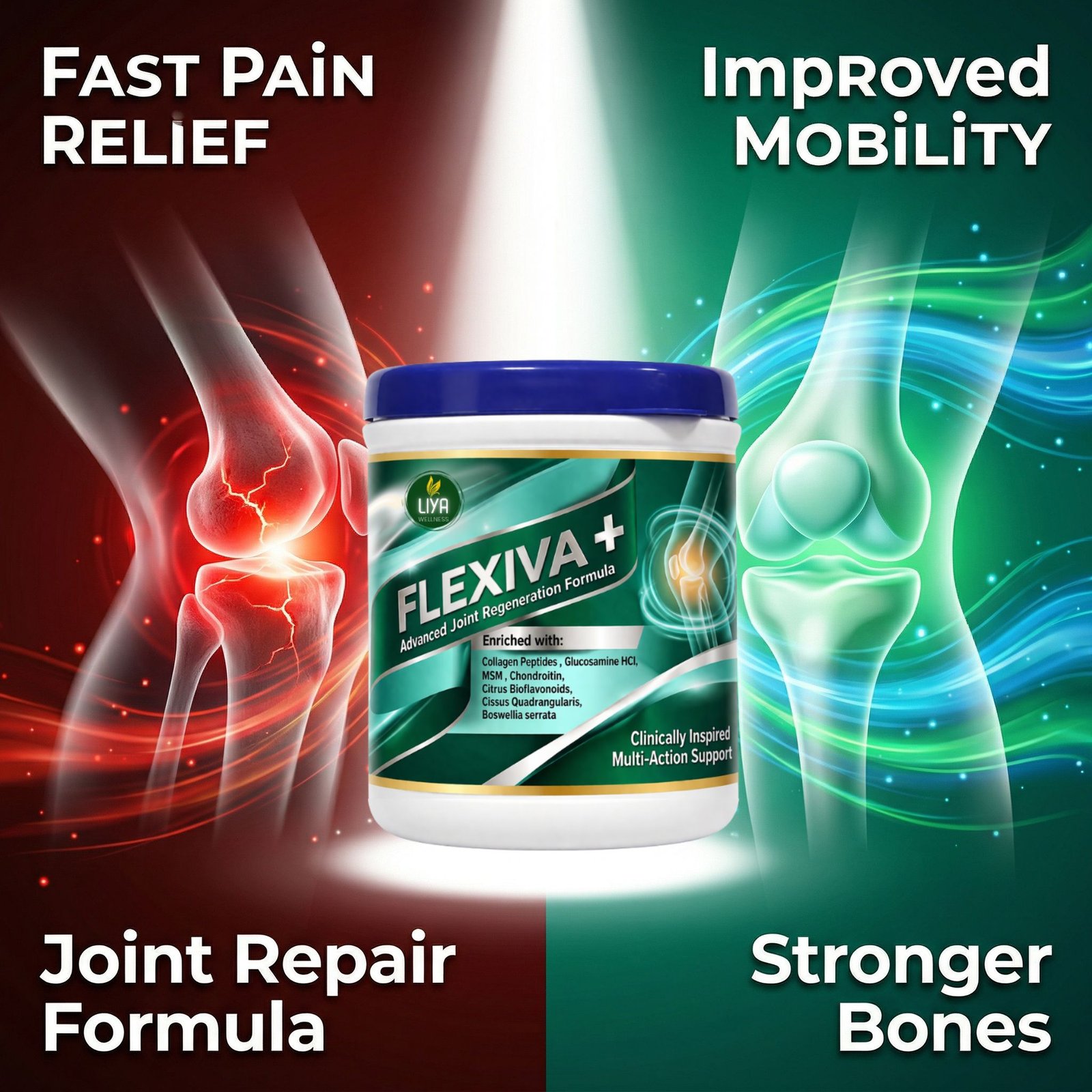 Flexiva+ — Advanced Joint Support Supplement Powder for Knee Pain & Flexibility